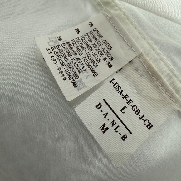 Brunello Cucinelli Women White Long Sleeve Button Up Shirt Large Cotton Blend - Picture 13 of 16